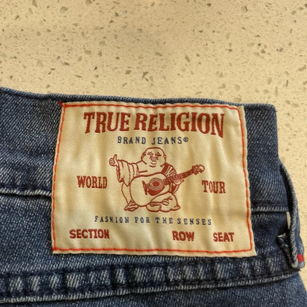 NWT True Religion‎ Jeans Ricky Mens Size 32x34 No Flap SN Relaxed Straight Blue